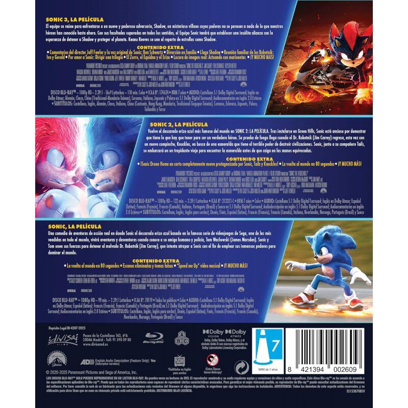 Sonic, La Pel&iacute;cula + Sonic 2: La Pel&iacute;cula + Son... image number null