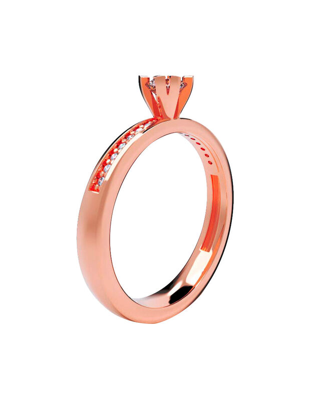 Anillo de Compromiso de 14K con Diamante de Lab... image number null