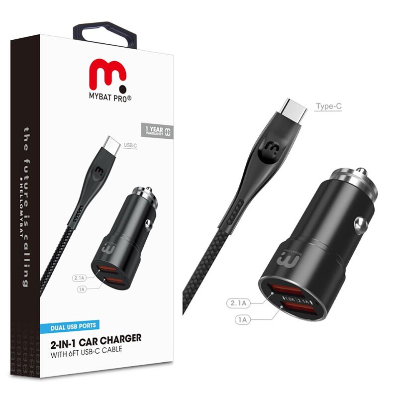 Cargador De Auto Plug In Mybat Usb-c 1.8m Unive... image number null