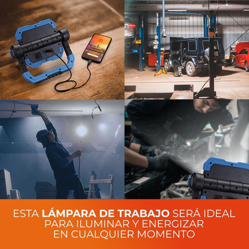 Lámpara De Trabajo Recargable 10w 360 Power Ban... image number null