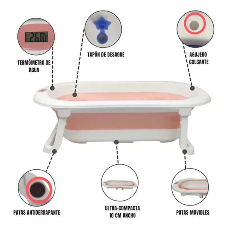 Ba&ntilde;era Para Bebe Tina De Ba&ntilde;o Plegable Y Compac... image number null