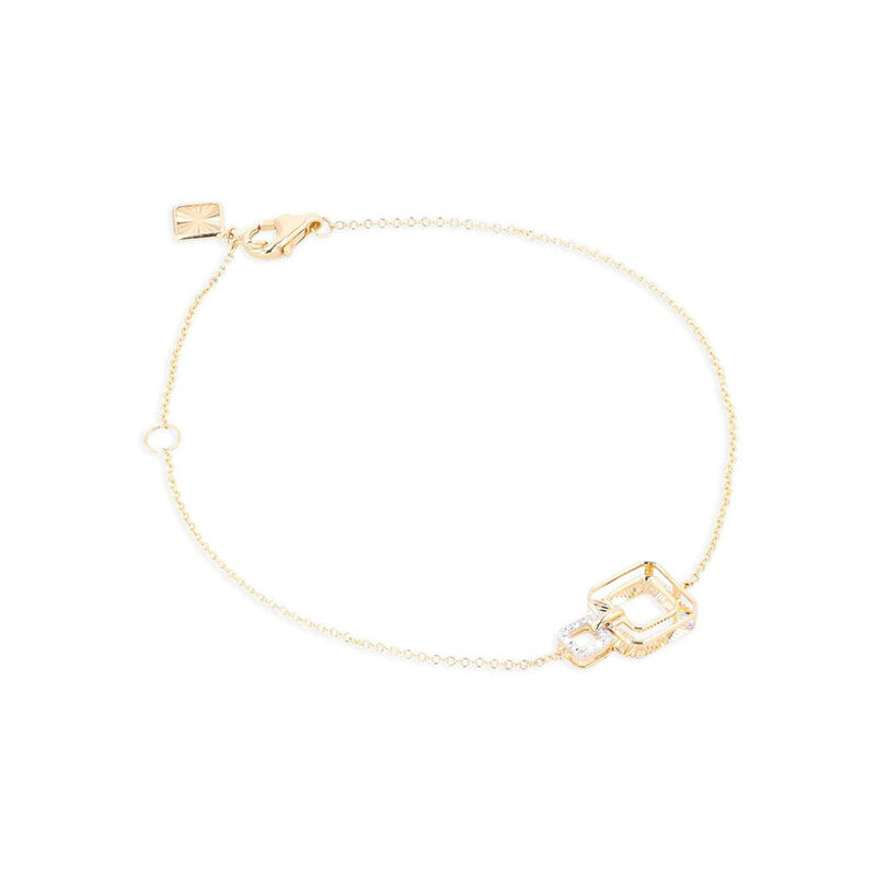 Pulsera De Oro Amarillo 14K Con 2Pts De Diamant... image number null