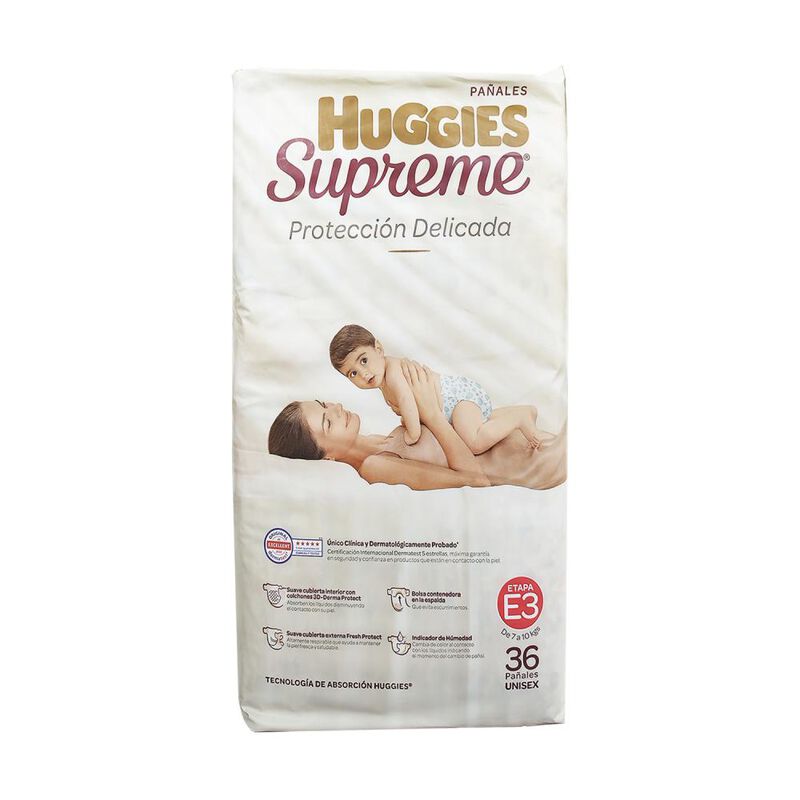 Huggies Supreme Pa&ntilde;ales Unisex E3 36pz image number null