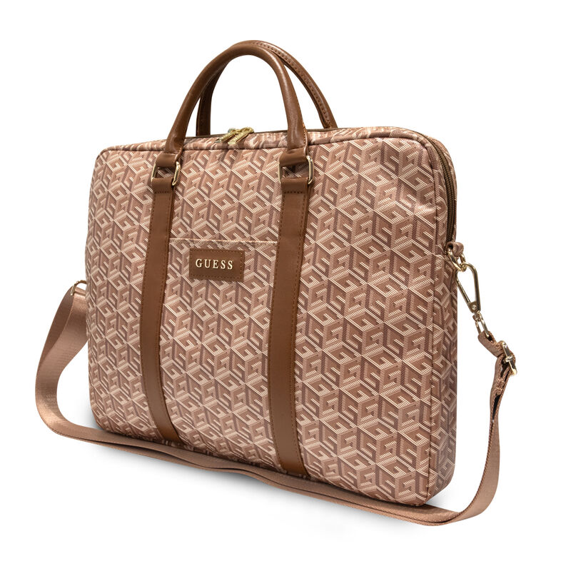 Portafolio Guess Diseño Cubo G Color Café image number null
