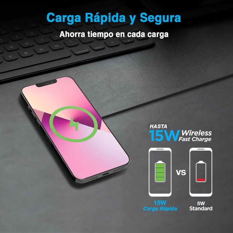 Base Cargador NAZTECH Mag inal&aacute;mbrico 15W Qi pa... image number null