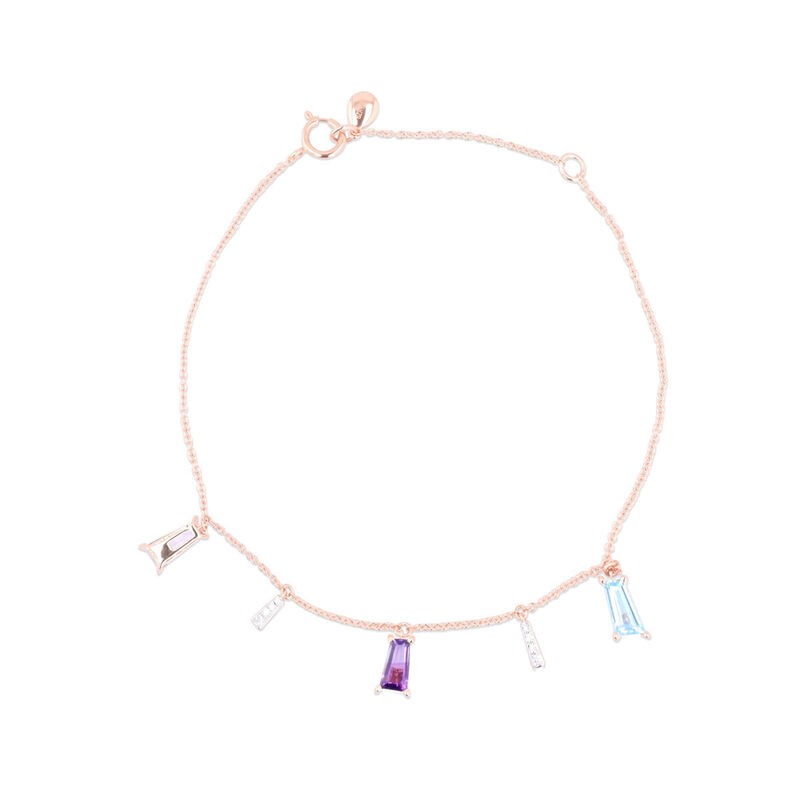 Pulsera De Oro Rosa 14k Con 4pts De Diamante Co... image number null