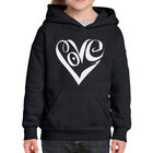 Sudadera Con Capucha Word Art Para Ni&ntilde;a - Coraz&oacute;n Amor - Negro