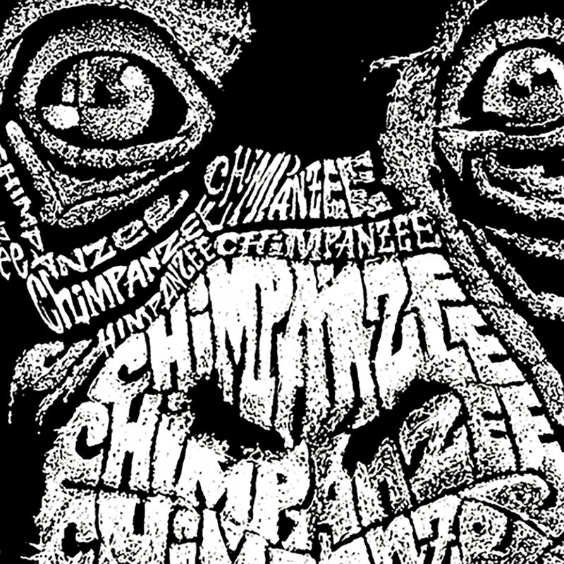 Camiseta Word Art para Ni&ntilde;o - Chimpanc&eacute; - Rojo image number null