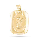 Medalla Rectangular De Angel De La Guarda Oro Amarillo 10k Sin Cadena (20x15mm Aprox)