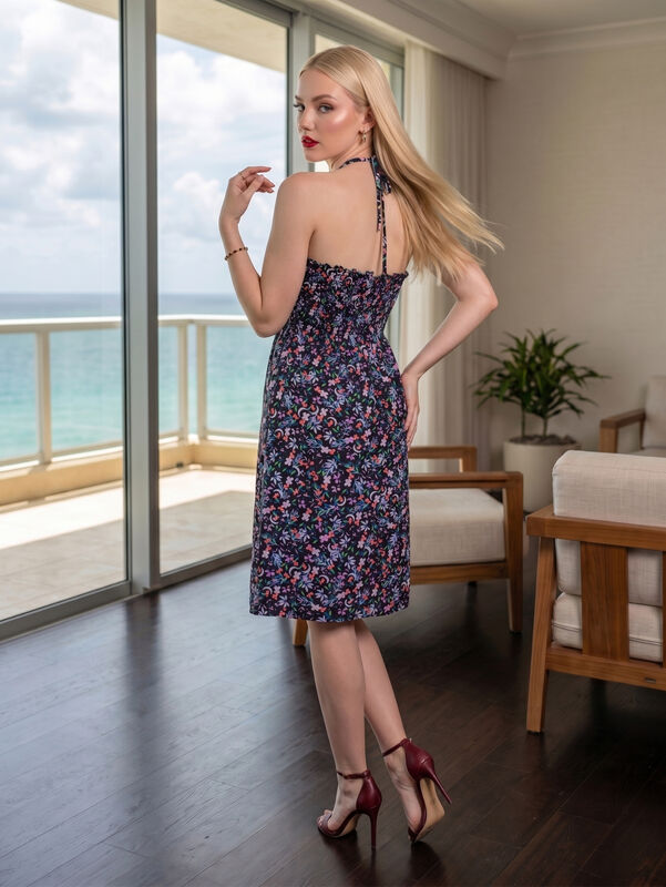 Vestido Estampado Halter Ves-1062 Dise&ntilde;o 3 Dise... image number null