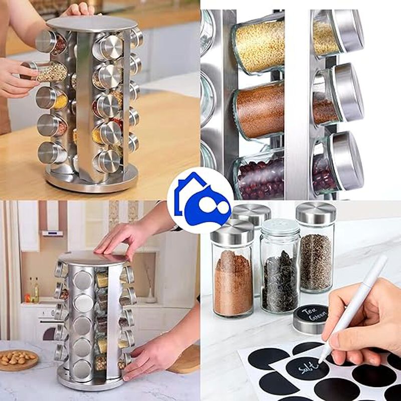 Especiero  Giratorio 360º con 20 Frascos de Vid... image number null