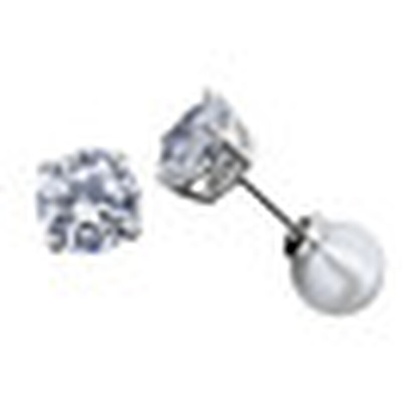 Aretes Dobles con Cristal Y Perla en Color Blan... image number null