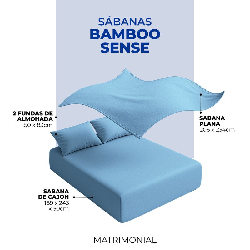 Juego De S&aacute;banas Matrimonial Spring Air Bamboo ... image number null