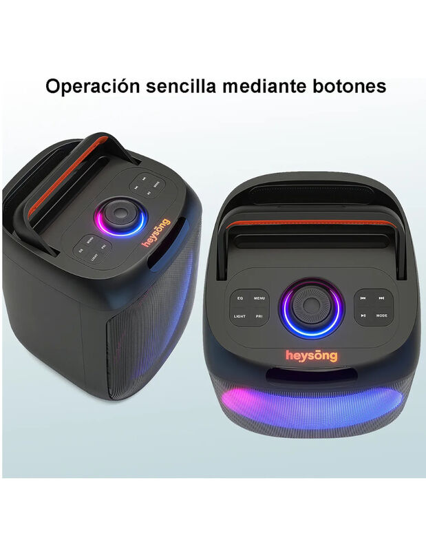 Bocina Bluetooth Party Heysong Tws Micr&oacute;fono Po... image number null