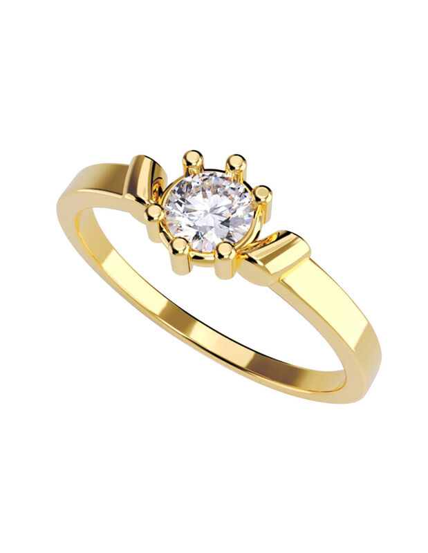 Anillo de Compromiso en Oro Amarillo 10K con Ci... image number null