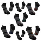 Fruit of the Loom 7 Pares de Tines para Mujer, Color Negro con Lineas de Colores ,Talla Unitalla, Sin felpa