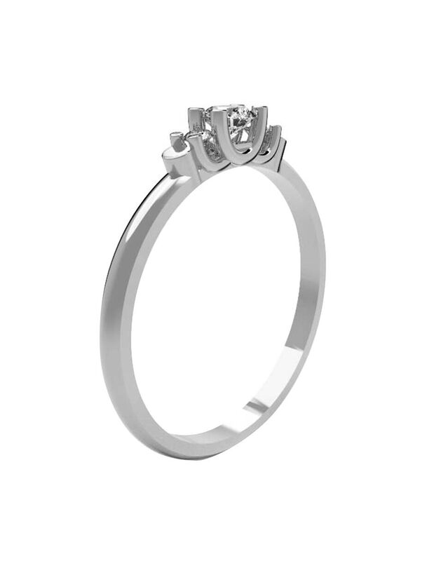 Anillo de Compromiso en Oro Blanco 10K con Circ... image number null