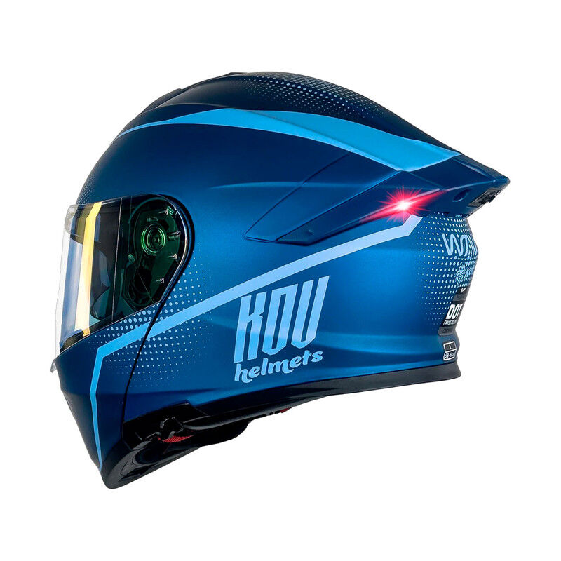 Casco Kov Thunder Waves Azul Con Led Xxl image number null
