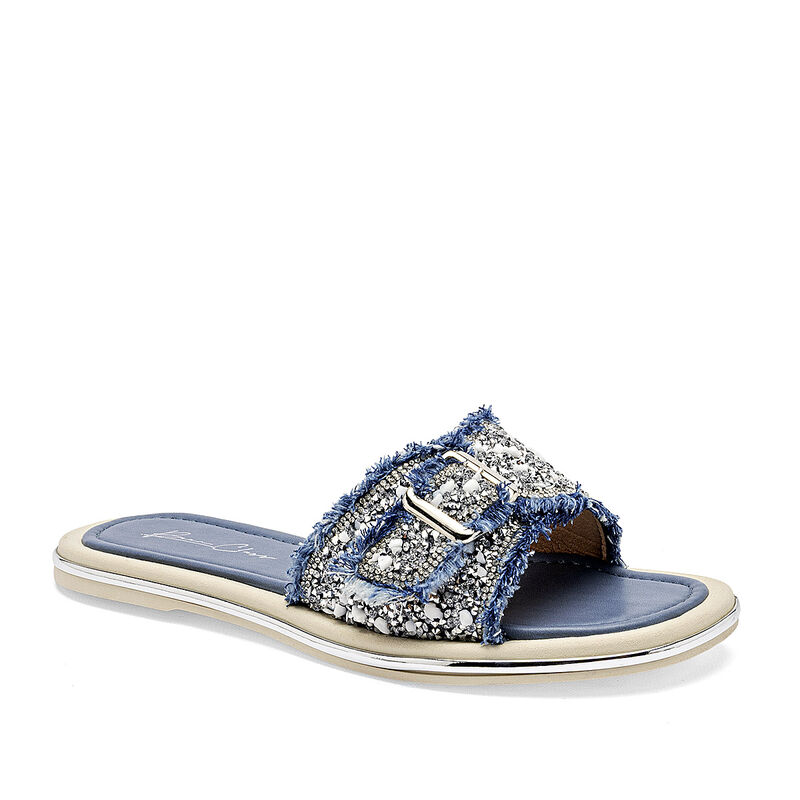 Been Class sandalia piso para mujer azul plata ... image number null