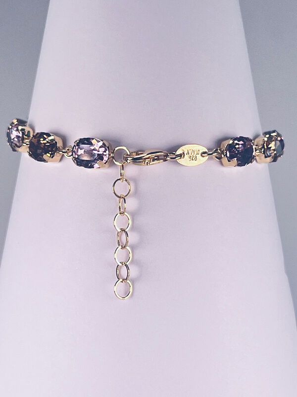 Pulsera De Plata Dorada Con Piedras De Colores image number null