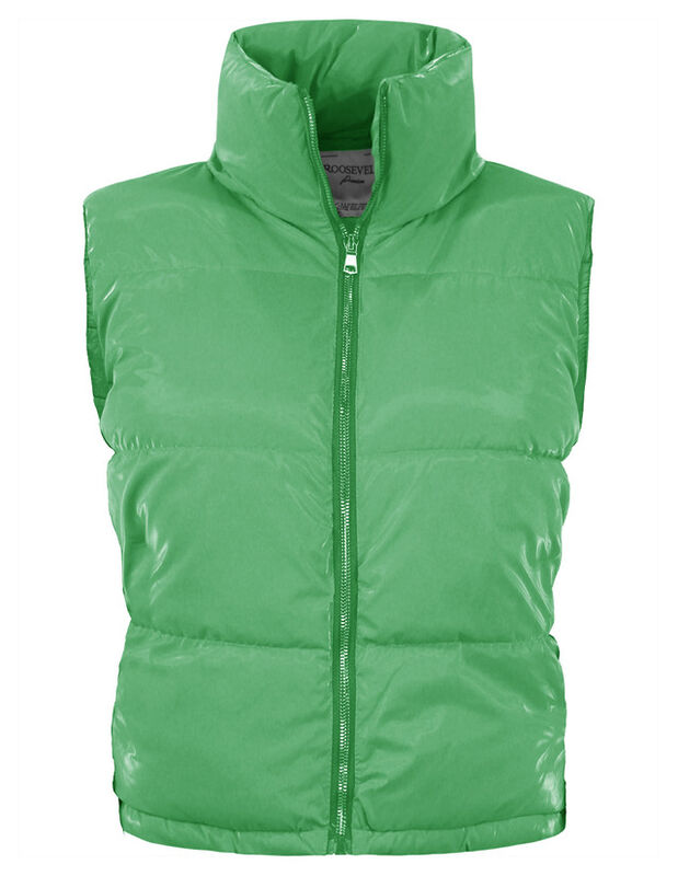 Chaleco Corto Brilloso Mujer Verde Roosevelt A2... image number null