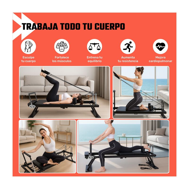 Cama Pilates Reformer Yoga Plegable Fitness 5 R... image number null