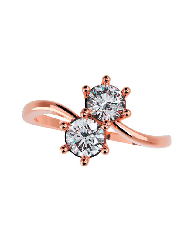 Anillo de Compromiso en Oro de 14K con Circonia... image number null