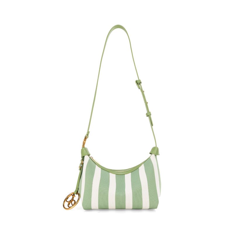 Bolsa Hobo Chica Con Dise&ntilde;o Rayas Color Verde-b... image number null