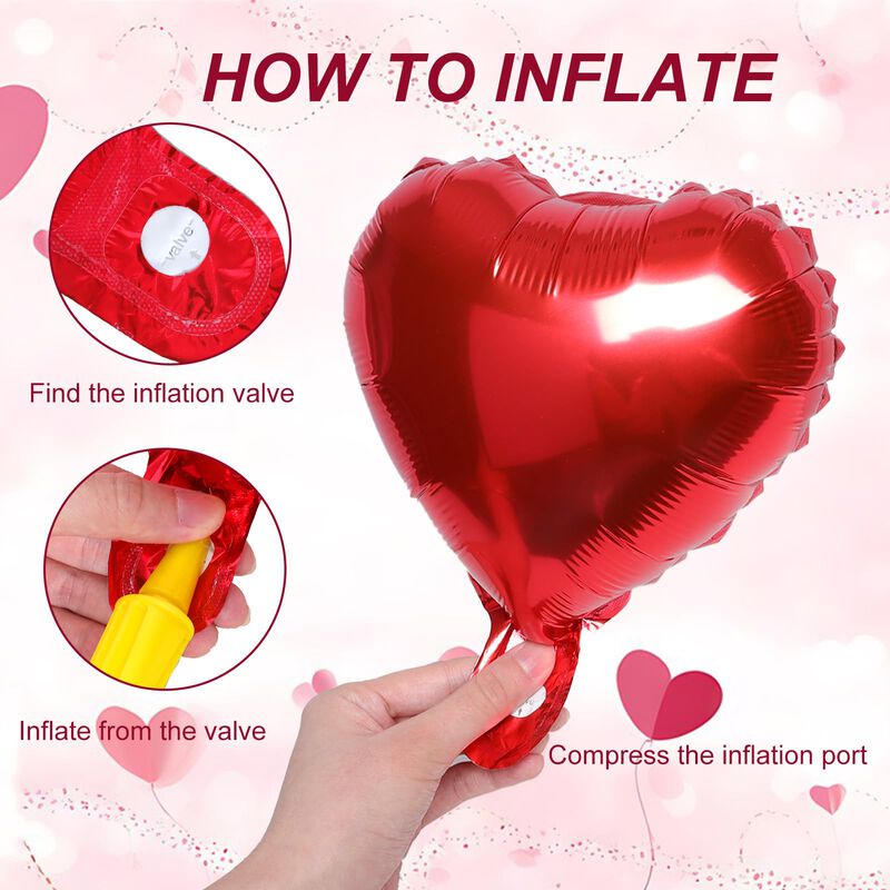 Globos De Foil Coraz&oacute;n 25 cm Nfvjfxz - Pack De ... image number null