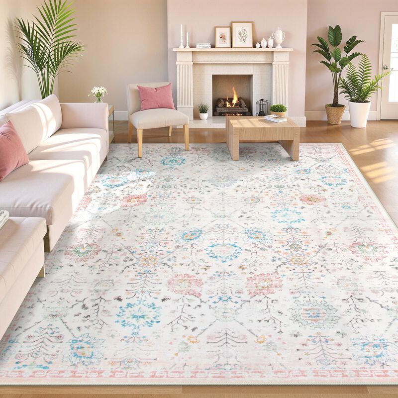 Alfombra Lahome Flavie 244x305 Cm Beige Floral ... image number null